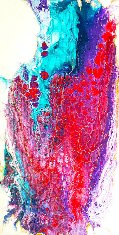 Abstract Art Print featuring the painting Coral Cheers by Christine Bolden