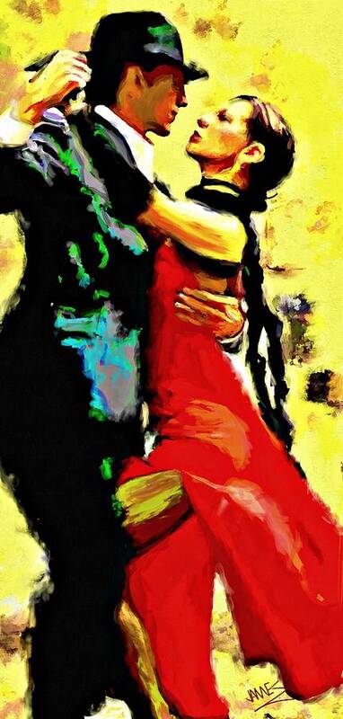 Dance Art Print featuring the painting Dance with Passion by James Shepherd