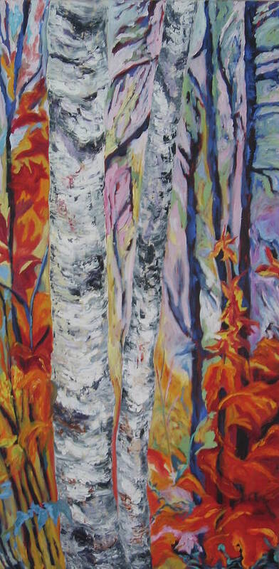  Art Print featuring the painting Forest Blaze by Erika Dick