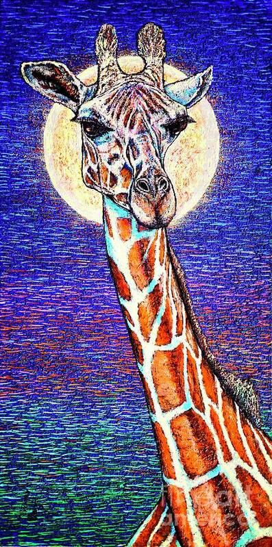 Giraffe Art Print featuring the painting Giraffe by Viktor Lazarev