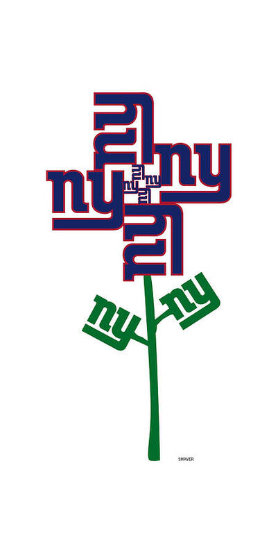 Nfl Art Print featuring the digital art New York Giants - NFL Football Team Logo Flower Art by Steven Shaver
