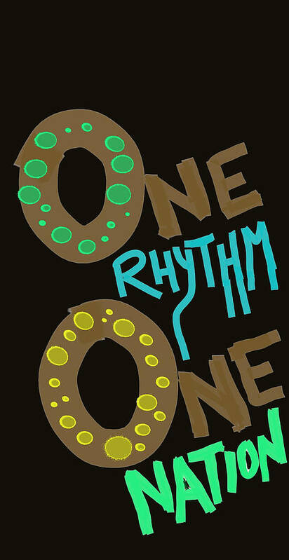  Art Print featuring the digital art One Rhythm One Nation Donuts by Tony Camm