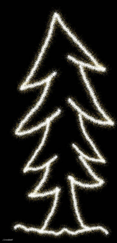 Digital Art Print featuring the digital art Original Auranaturart's Christmas Tree by Auranatura Art