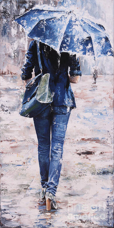 Rain Art Print featuring the painting Rainy Day #22 by Emerico Imre Toth