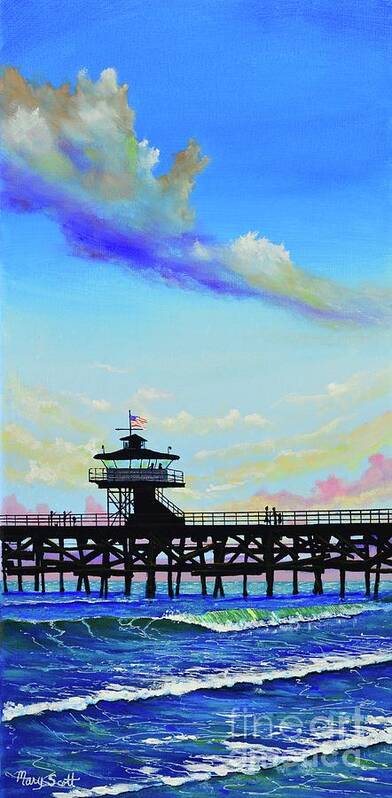 San Clemente Art Print featuring the painting San Clemente Seaside by Mary Scott