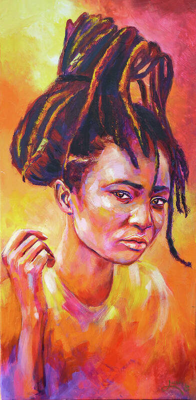 Black Women Art Print featuring the painting Speak My Mind by Luzdy Rivera