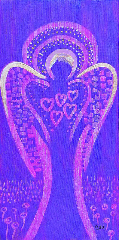 Angel Art Print featuring the painting This Angel Loves Purple by Corinne Carroll