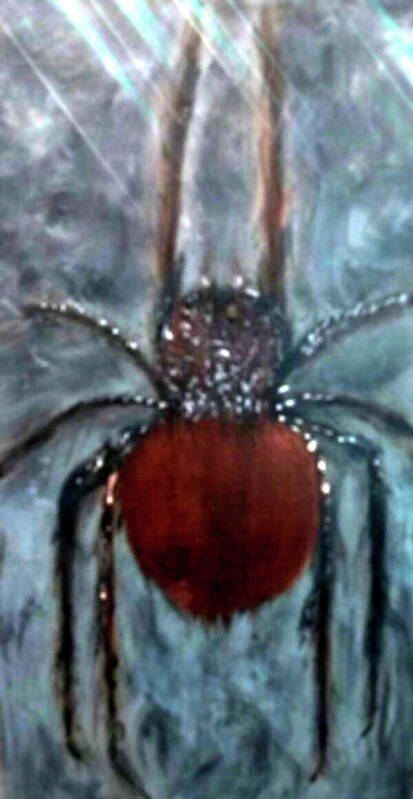 Ugly Art Print featuring the painting Ugly Spider by Anna Adams