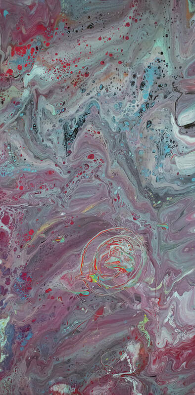 Pour Art Print featuring the mixed media Underwater Pour by Aimee Bruno
