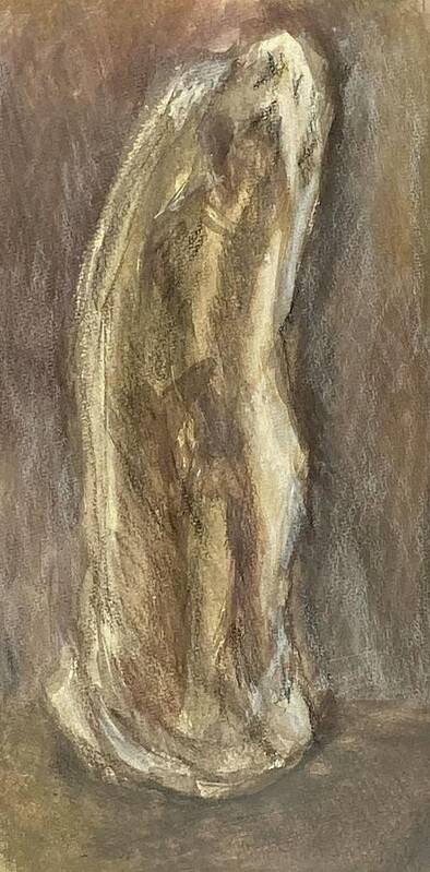 Pigments Art Print featuring the drawing Wrapped Figure in Brown by David Euler