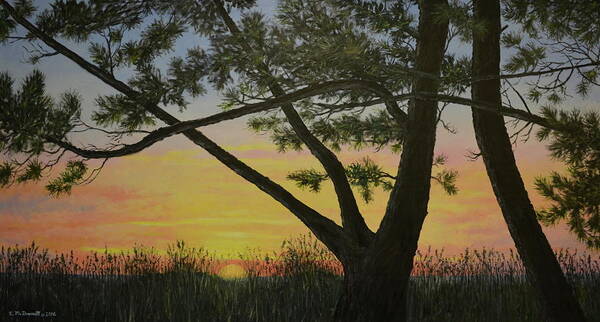 Sunrise Art Print featuring the painting Ocean Pines by Kathleen McDermott