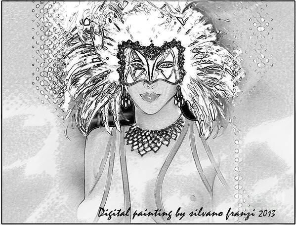 Digital_art Art Print featuring the digital art The Mask by Silvano Franzi