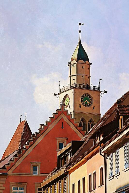 Uberlingen Art Print featuring the photograph Uberlingen Roofs by Tatiana Travelways