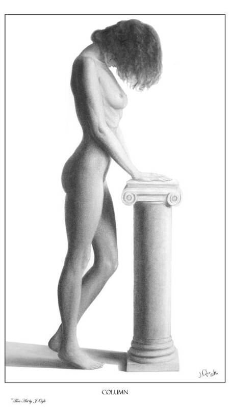 Print Art Print featuring the drawing Column by Joseph Ogle