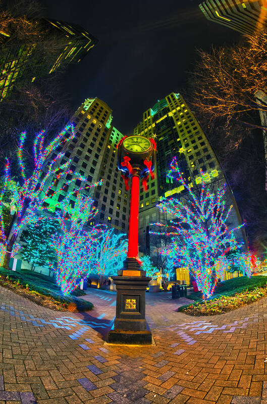 1st Art Print featuring the photograph Nightlife Around Charlotte During Christmas by Alex Grichenko