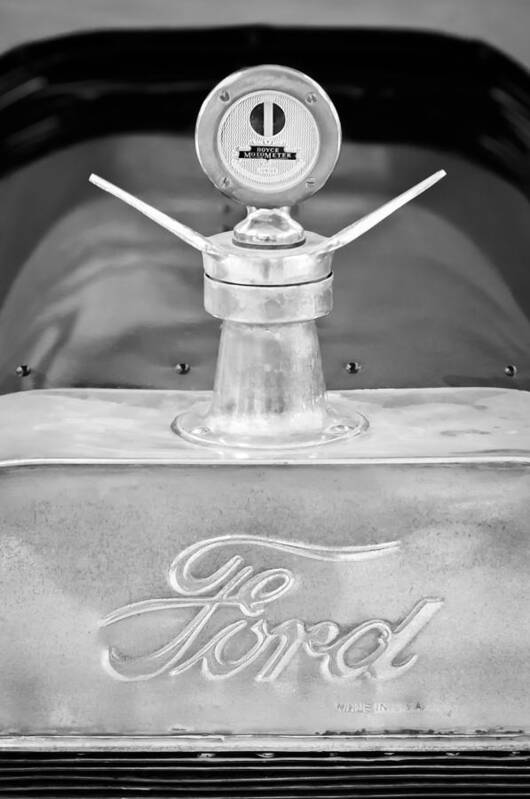 1915 Ford Depot Hack Emblem Art Print featuring the photograph 1915 Ford Depot Hack Emblem - Moto Meter Hood Ornament by Jill Reger