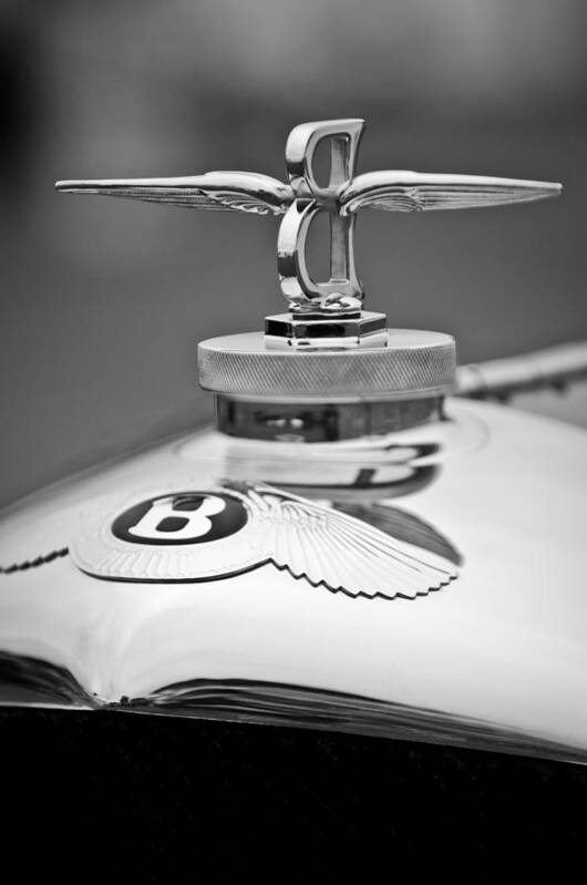 1929 Bentley Speed Six Gurney Nutting Fixed Head Coupe Hood Ornament Art Print featuring the photograph 1929 Bentley Speed Six Gurney Nutting Fixed Head Coupe Hood Ornament by Jill Reger