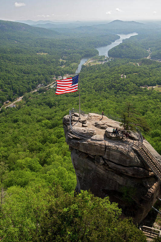 Chimney Rock Art Print featuring the photograph Chimney Rock Viewing Platform #1 by Jim West/science Photo Library