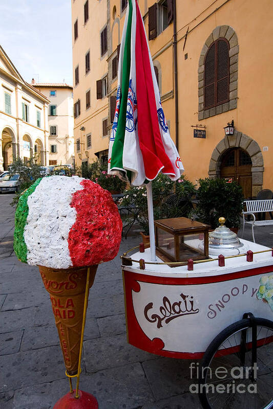 Piazza Art Print featuring the photograph Gelato Vendor #1 by Tim Holt
