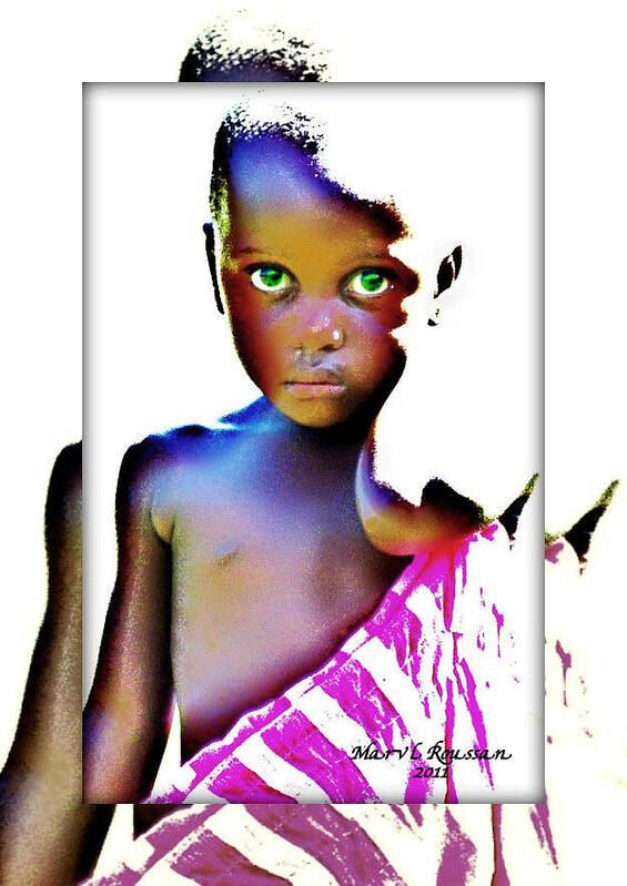 Green Art Print featuring the photograph Girl W/Green Eyes #1 by MarvL Roussan