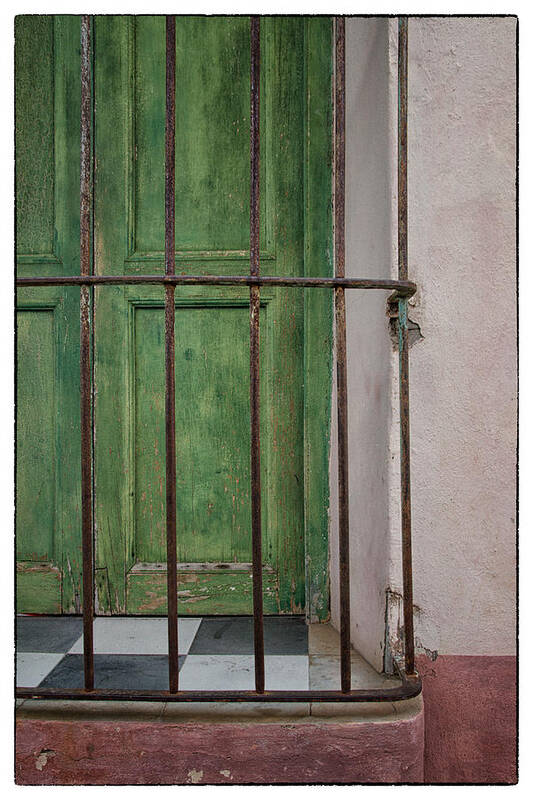 Cuba Art Print featuring the photograph Green door #1 by Marzena Grabczynska Lorenc