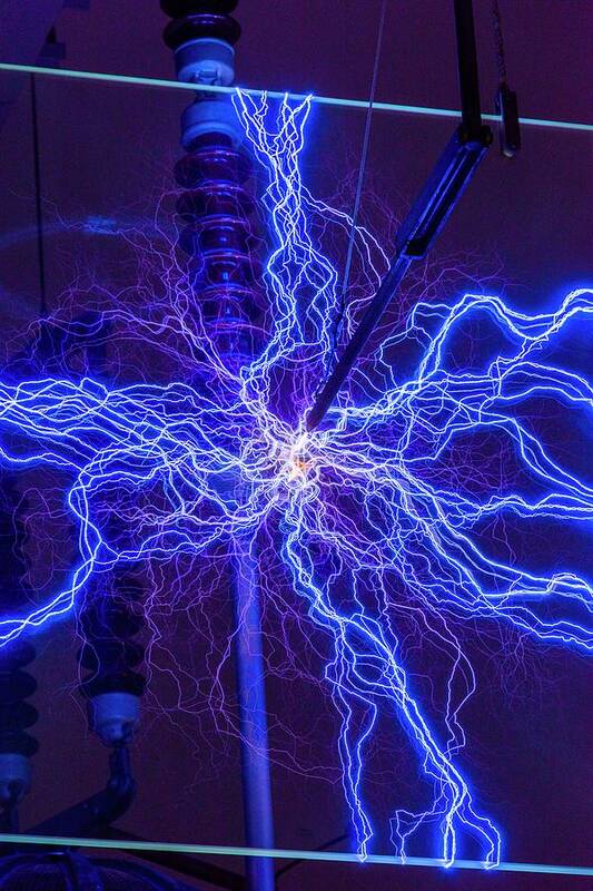 Air Art Print featuring the photograph High Voltage Electrical Discharge #1 by David Parker