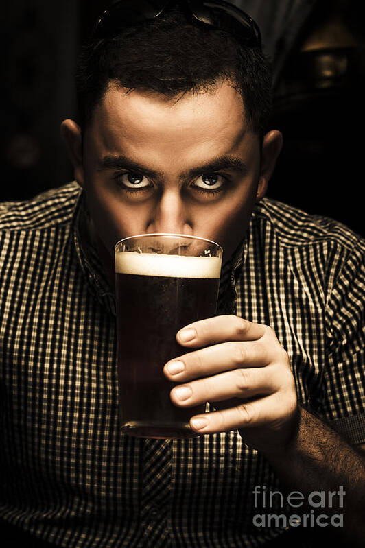Beer Art Print featuring the photograph Irish man drinking beer on St Patricks Day #1 by Jorgo Photography