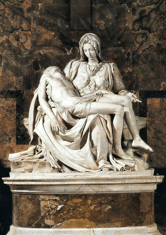 Vertical Art Print featuring the photograph Michelangelo 1475-1564. Pieta #1 by Everett