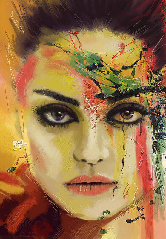 Mila Kunis Art Print featuring the painting Mila Kunis #1 by Corporate Art Task Force