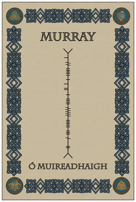Murray Art Print featuring the digital art Murray written in Ogham #1 by Ireland Calling