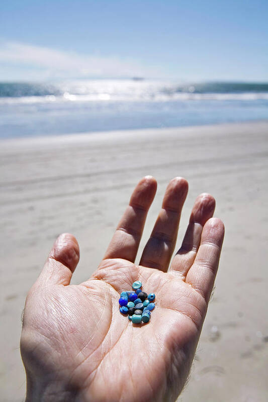 Beaches Art Print featuring the photograph Nurdles On A Beach #1 by Education Images/citizens Of The Planet/uig/science Photo Library
