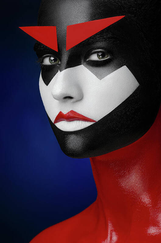 Face Art Print featuring the photograph Samurai #1 by Alex Malikov