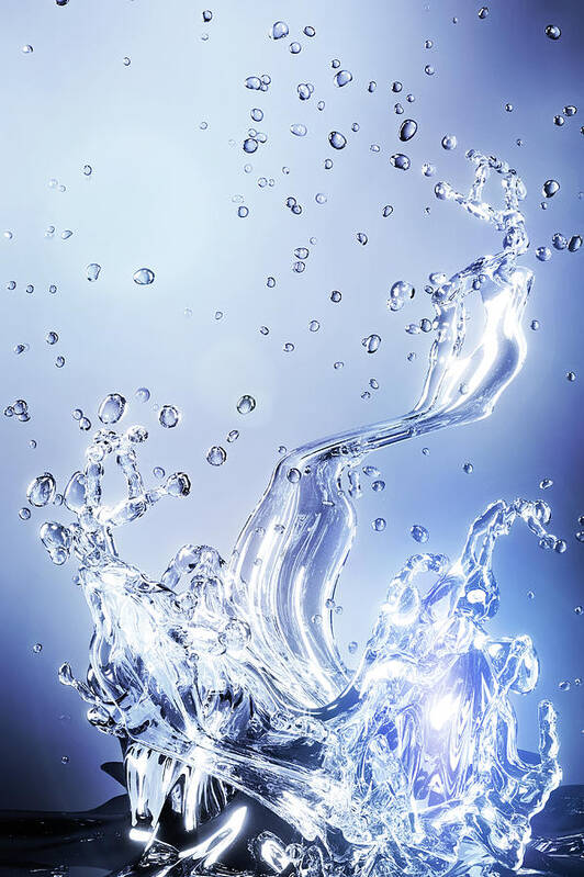 Motion Art Print featuring the digital art Splash Of Water #1 by Maciej Frolow