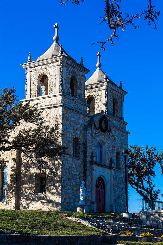 Boerne Art Print featuring the photograph St Peter's Catholic Church in Boerne by Ed Gleichman