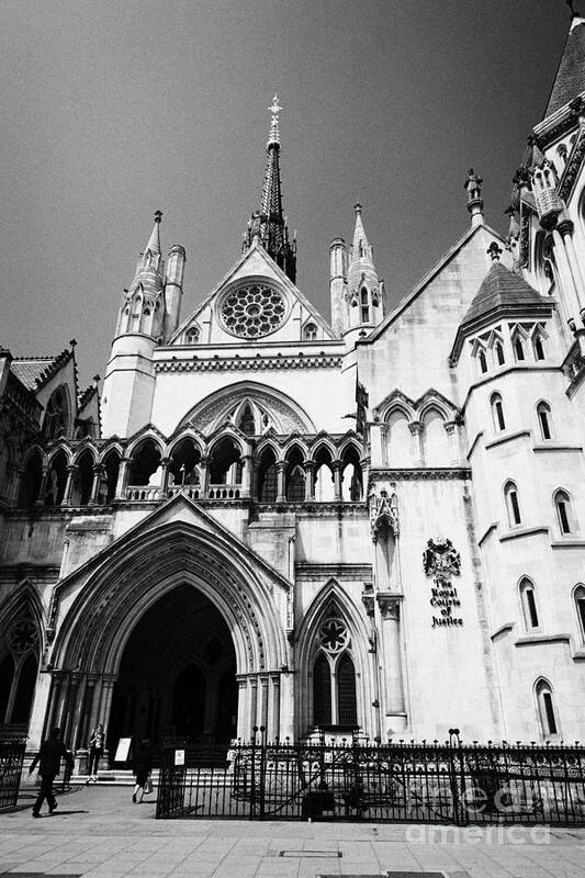 Royal Art Print featuring the photograph the royal courts of justice law courts central London England UK #1 by Joe Fox