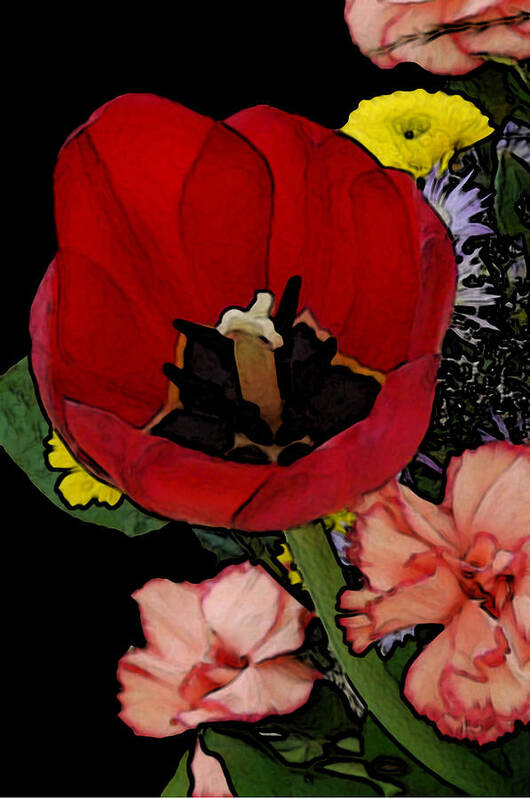 Collage Of Flowers Art Print featuring the photograph Tulip Number One #1 by David Hamilton