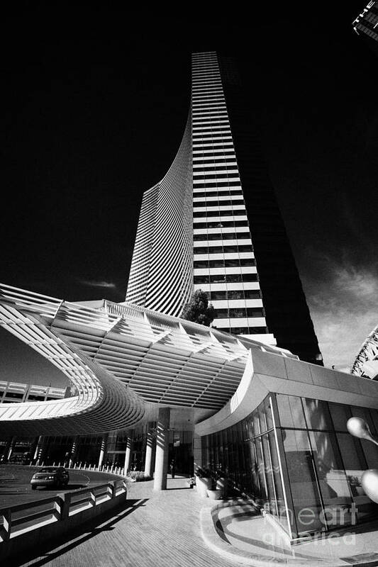 Vdara Art Print featuring the photograph vdara condo hotel and spa Las Vegas Nevada USA #1 by Joe Fox