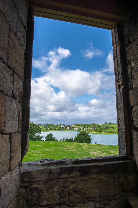 Scotland Art Print featuring the photograph Window in Linlithgow Palace with view to a beautiful scottish landscape by Andreas Berthold