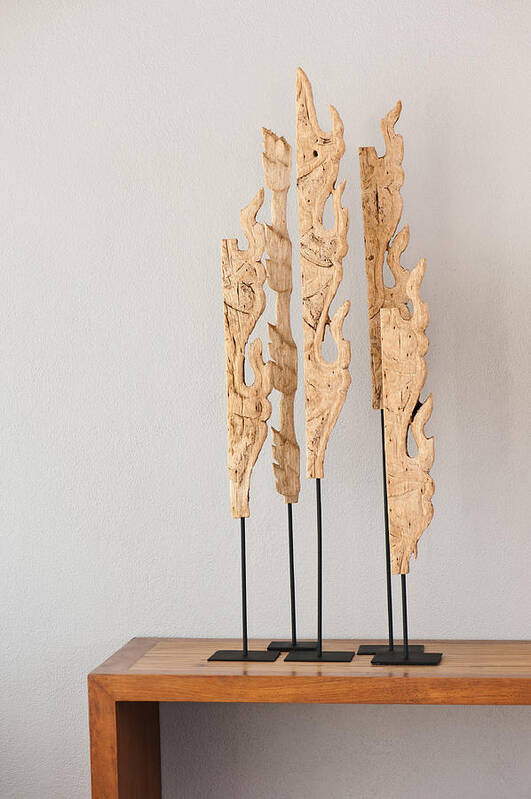 Apartment Art Print featuring the photograph Wood sculpture #1 by U Schade