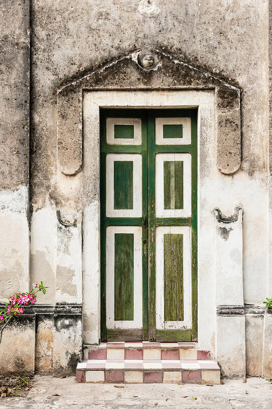 Steps Art Print featuring the photograph Xxxl Old Weathered Door On Deterioting by Ogphoto
