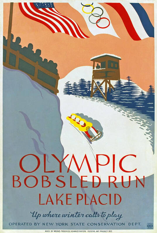 Lake Placid Art Print featuring the photograph 1932 Olympic Games by Mountain Dreams