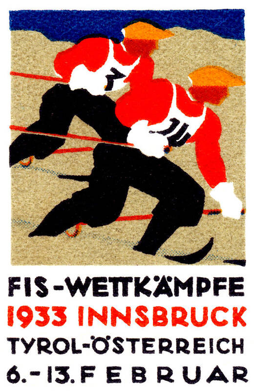 Historicimage Art Print featuring the painting 1933 Austrian Ski Race Poster by Historic Image