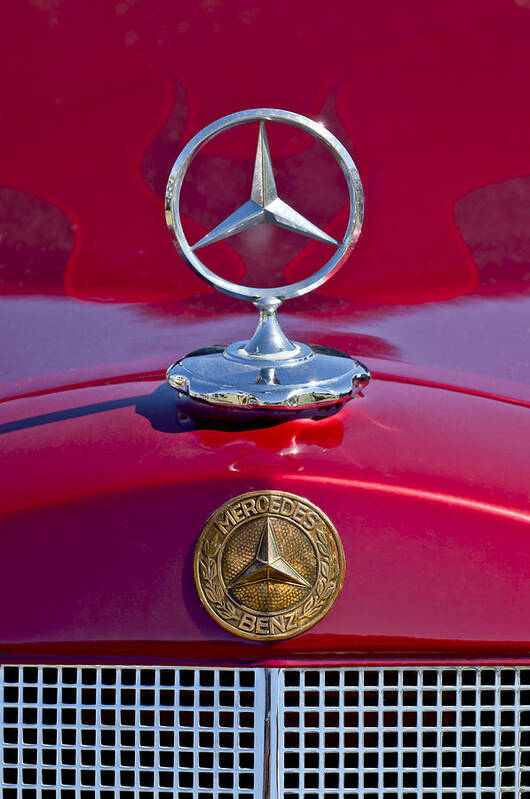1953 Mercedes Benz Art Print featuring the photograph 1953 Mercedes Benz Hood Ornament by Jill Reger