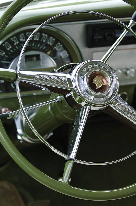 1953 Pontiac Art Print featuring the photograph 1953 Pontiac Steering Wheel by Jill Reger