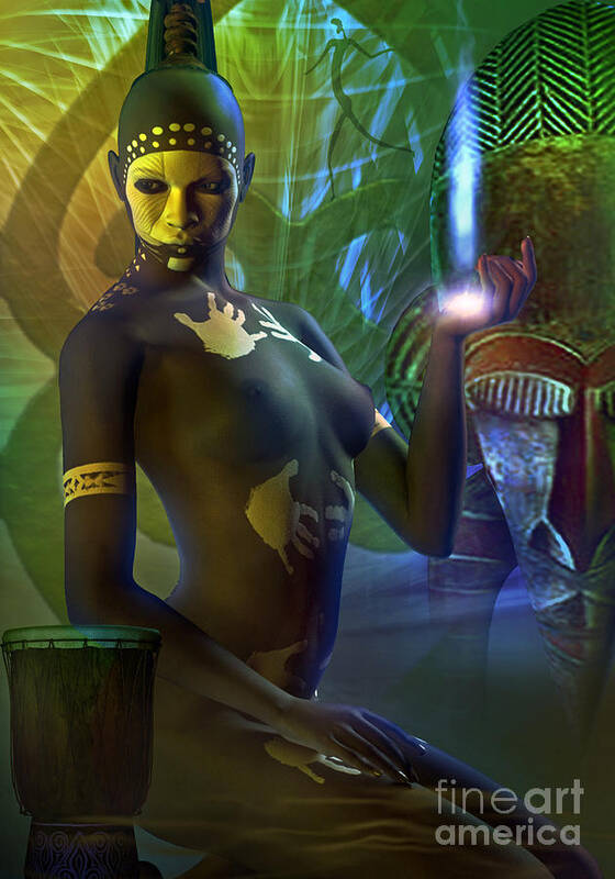  Art Print featuring the digital art Asase Ye Duru #2 by Shadowlea Is