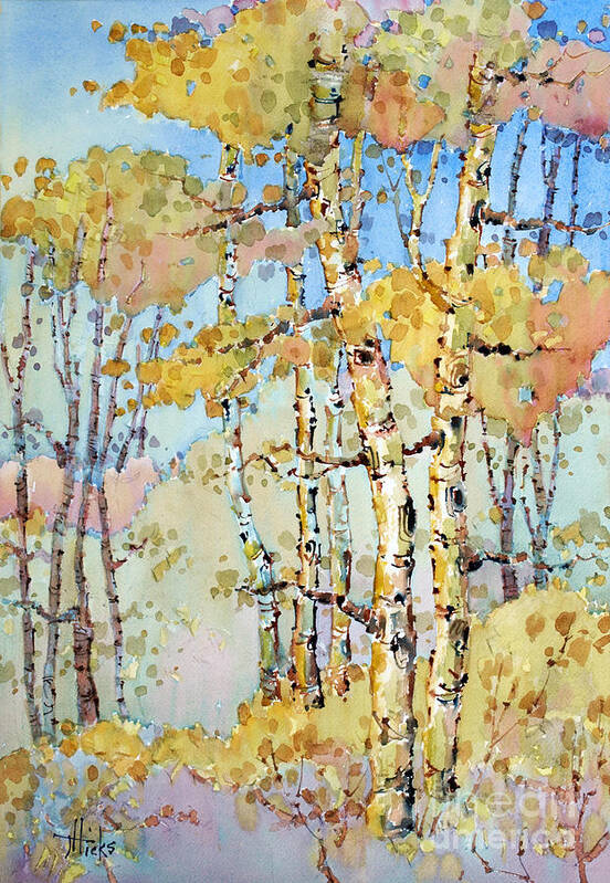 Colorado Art Print featuring the painting Aspen Color by Joyce Hicks