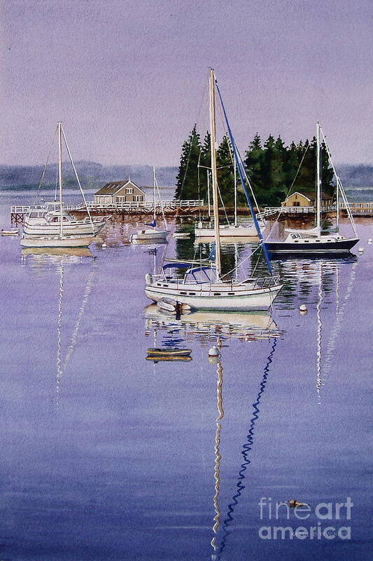 Water Art Print featuring the painting Boothbay Harbor #2 by Karol Wyckoff