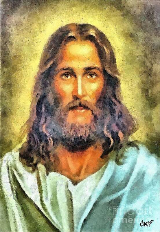 Jesus Art Print featuring the mixed media Jesus #2 by Dragica Micki Fortuna
