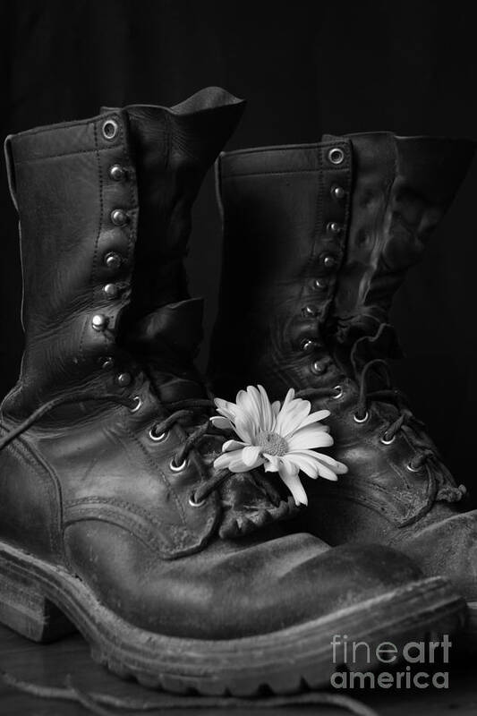 Boot Art Print featuring the photograph Many Miles by Kerri Mortenson