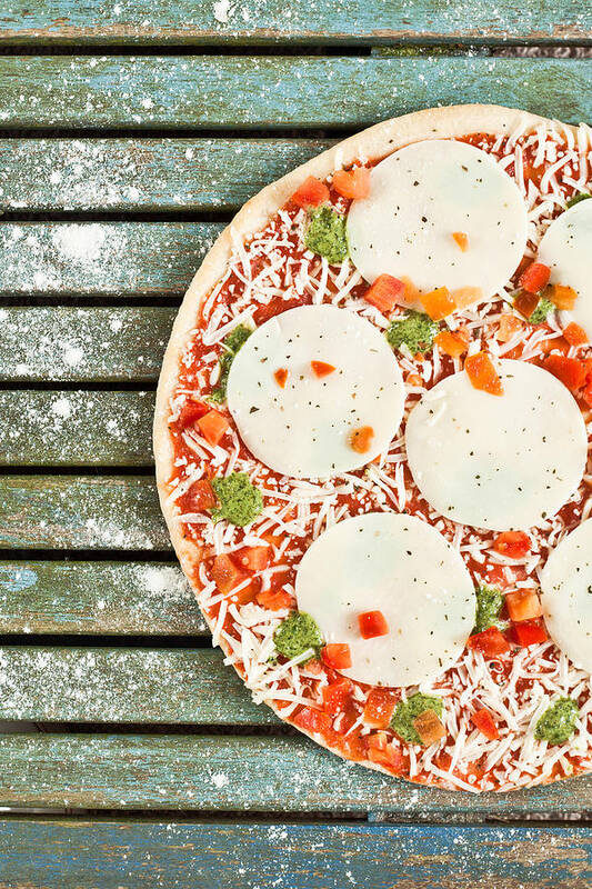 Background Art Print featuring the photograph Pizza #2 by Tom Gowanlock